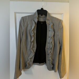 Grey White House Black Market 6 blazer